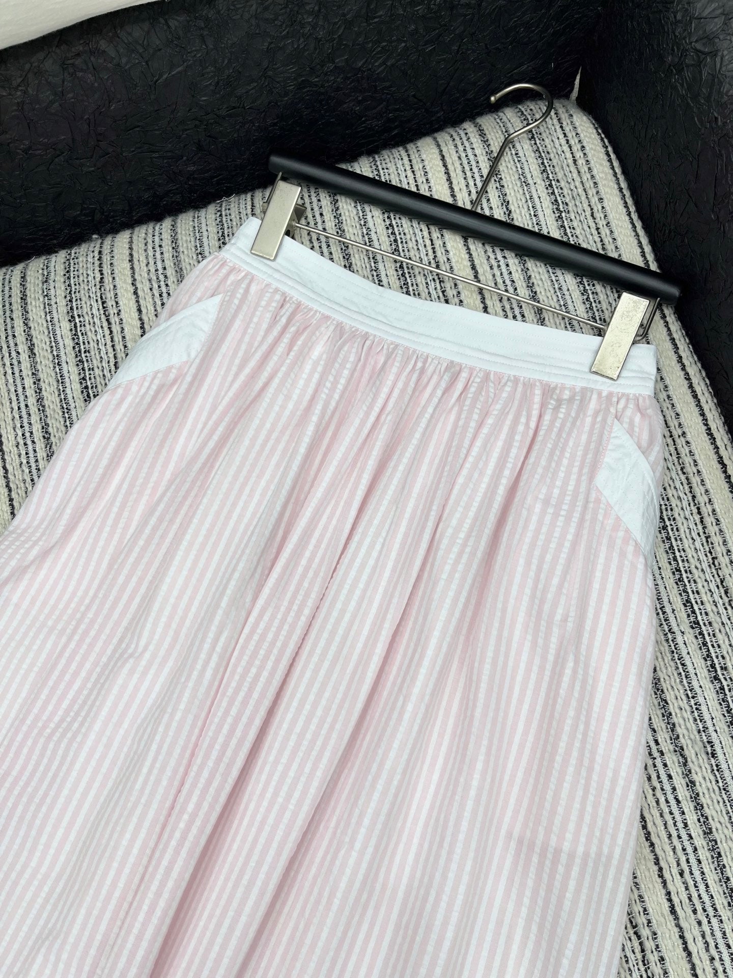 C 25 V-Neck Striped Camisole + Long Skirt Set