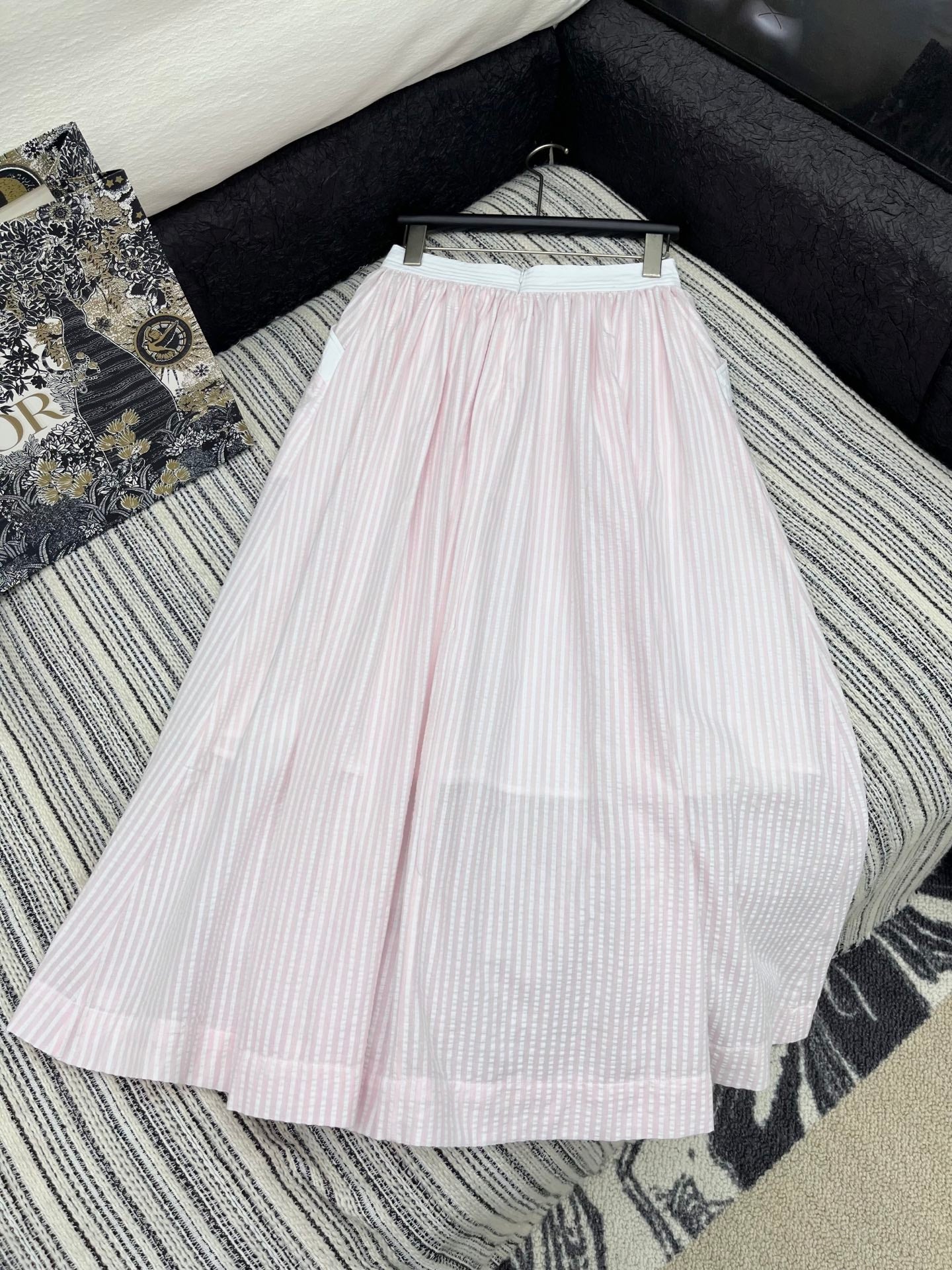 C 25 V-Neck Striped Camisole + Long Skirt Set