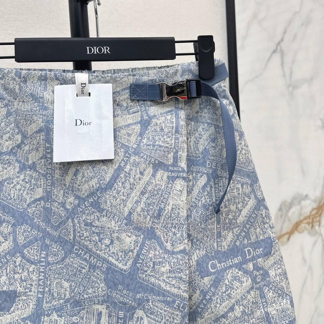 Pattern Buckle Elastic Waist Culottes