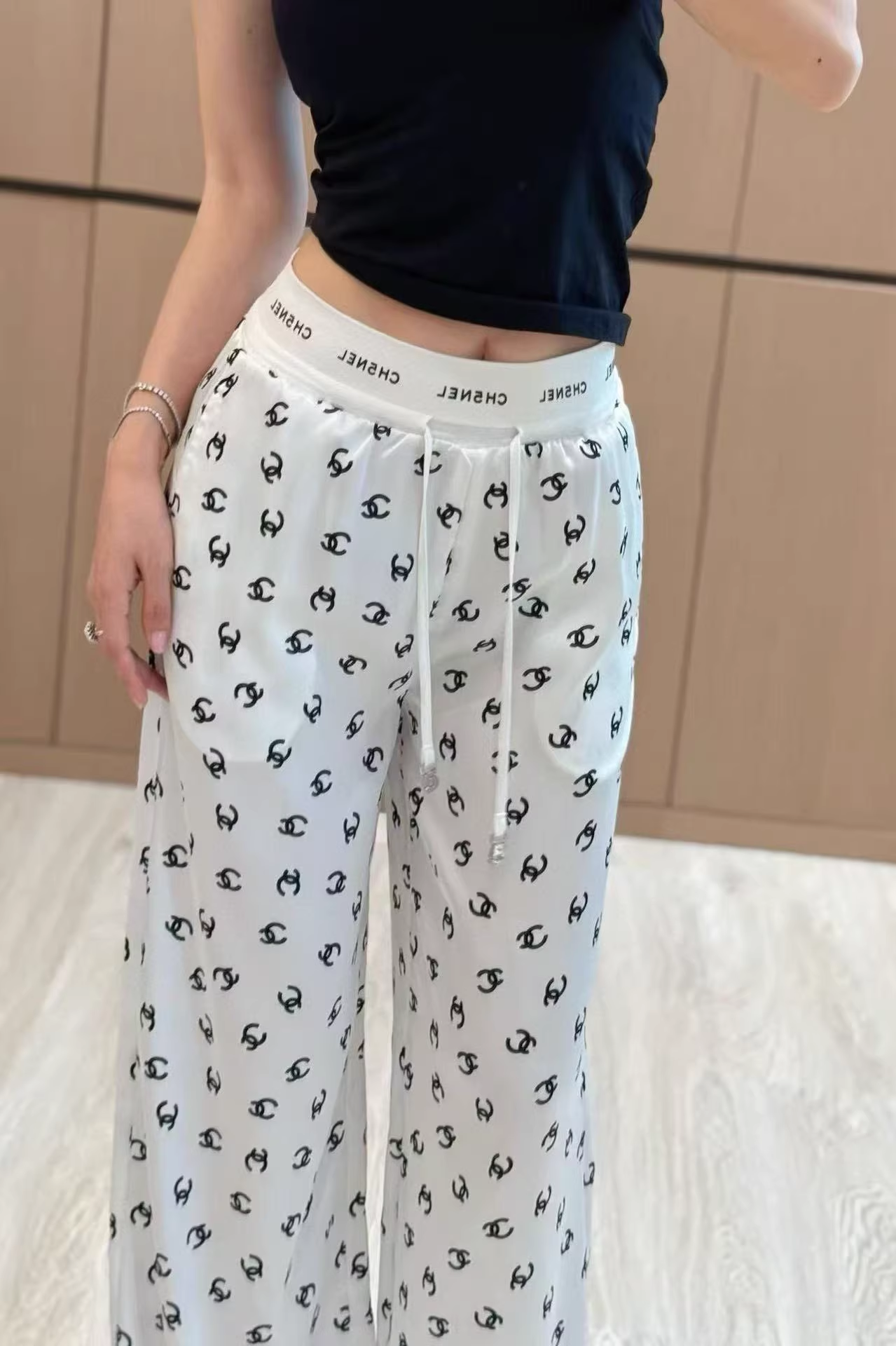 2025 Ribbon printed casual pants