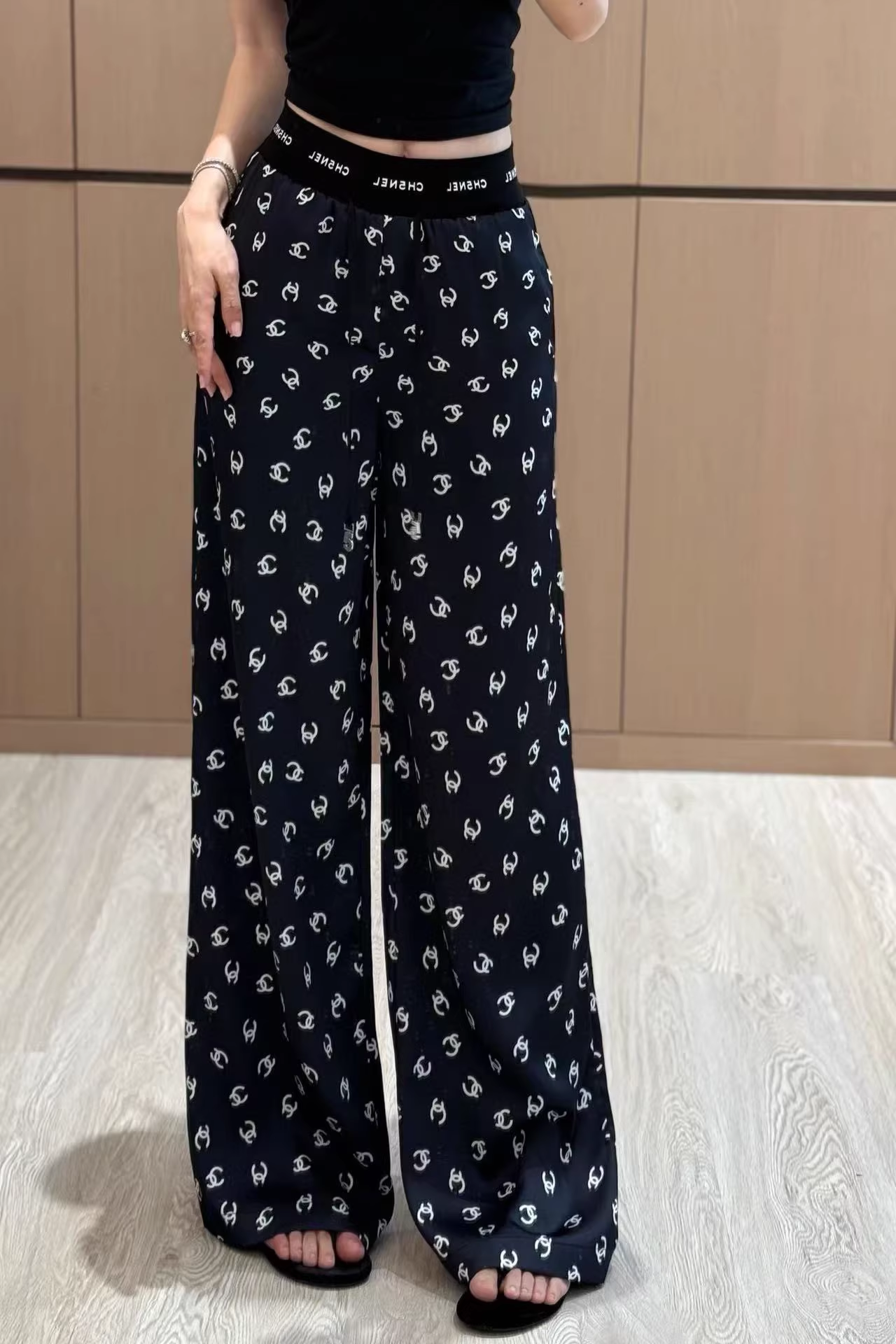 2025 Ribbon printed casual pants