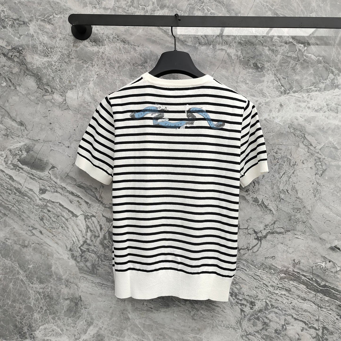 25 Platinum Collection Striped stars Printed high-fashion linen knit short sleeve!