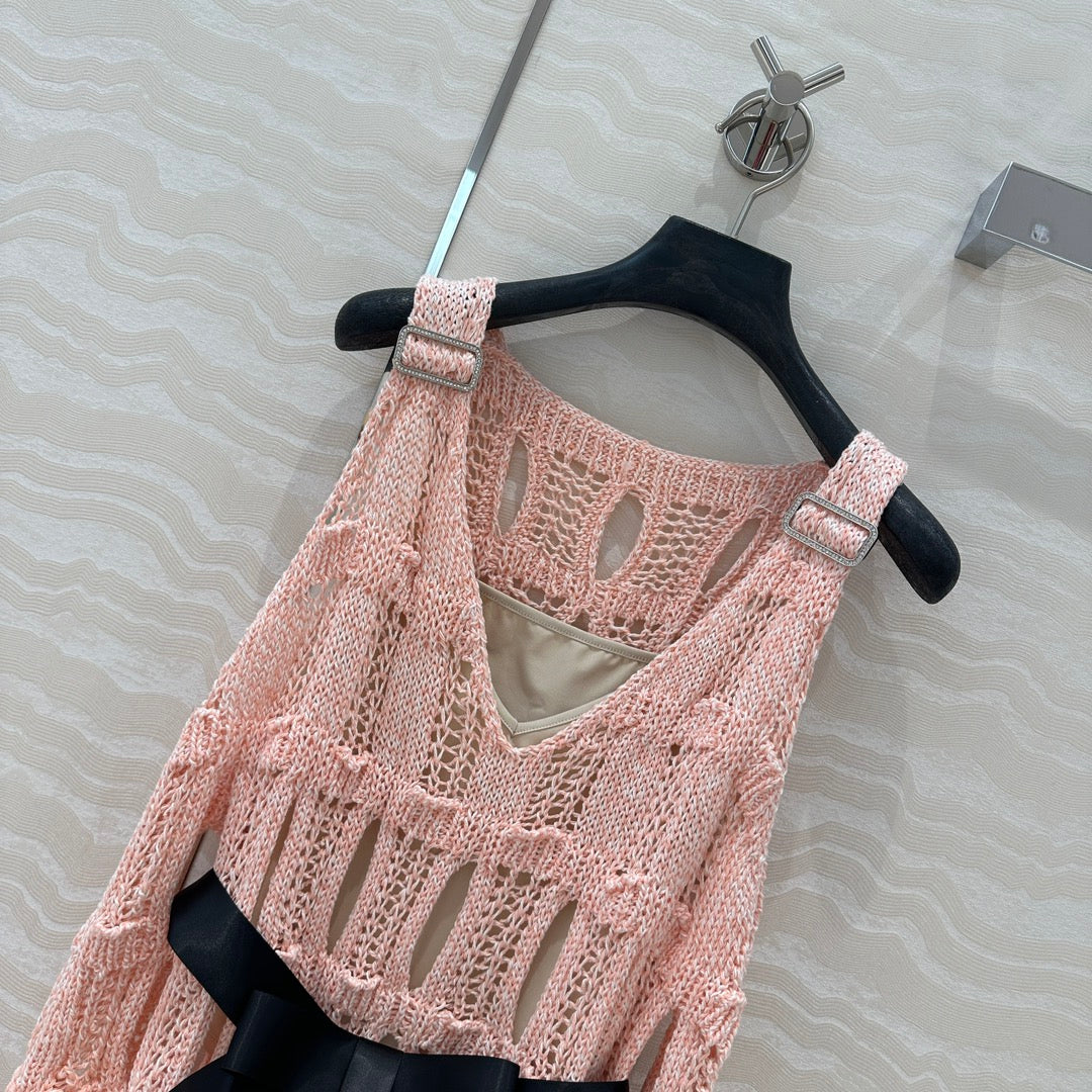 25 Wispy Crochet Knit Tank Top (with Butterfly Belt)