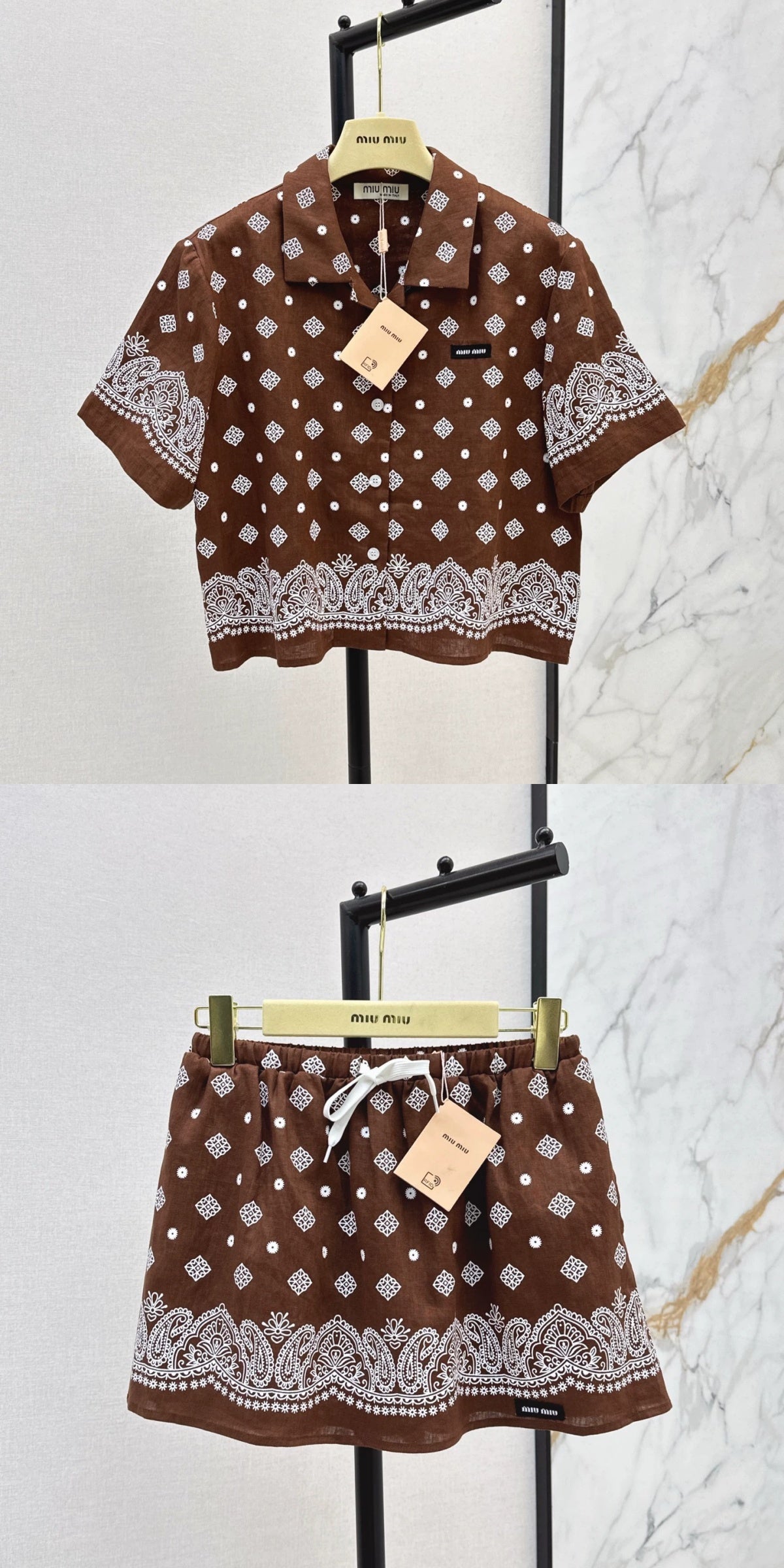 M 25 spring and summer new suit loose short-sleeved shirt + half skirt