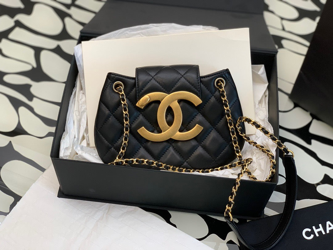 25 Early Spring Resort Collection Metal Chain Large Logo Crossbody Bag
