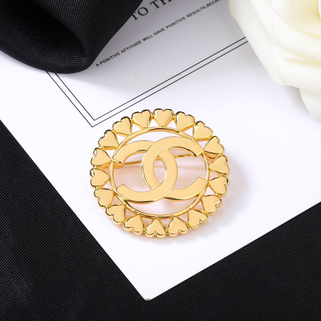 C Glossy Letters Brooch