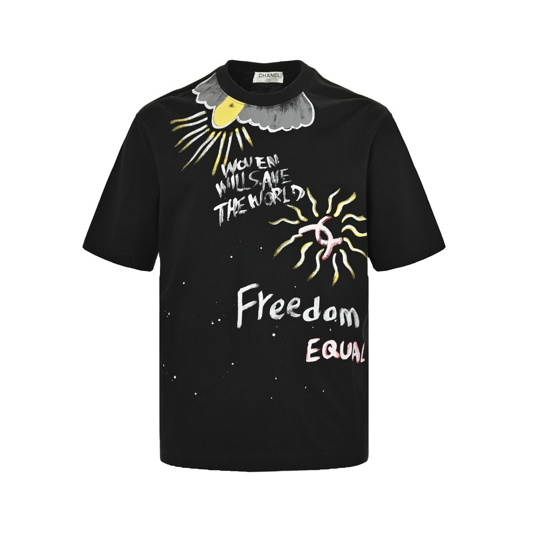 Hand drawn graffiti printed short sleeves