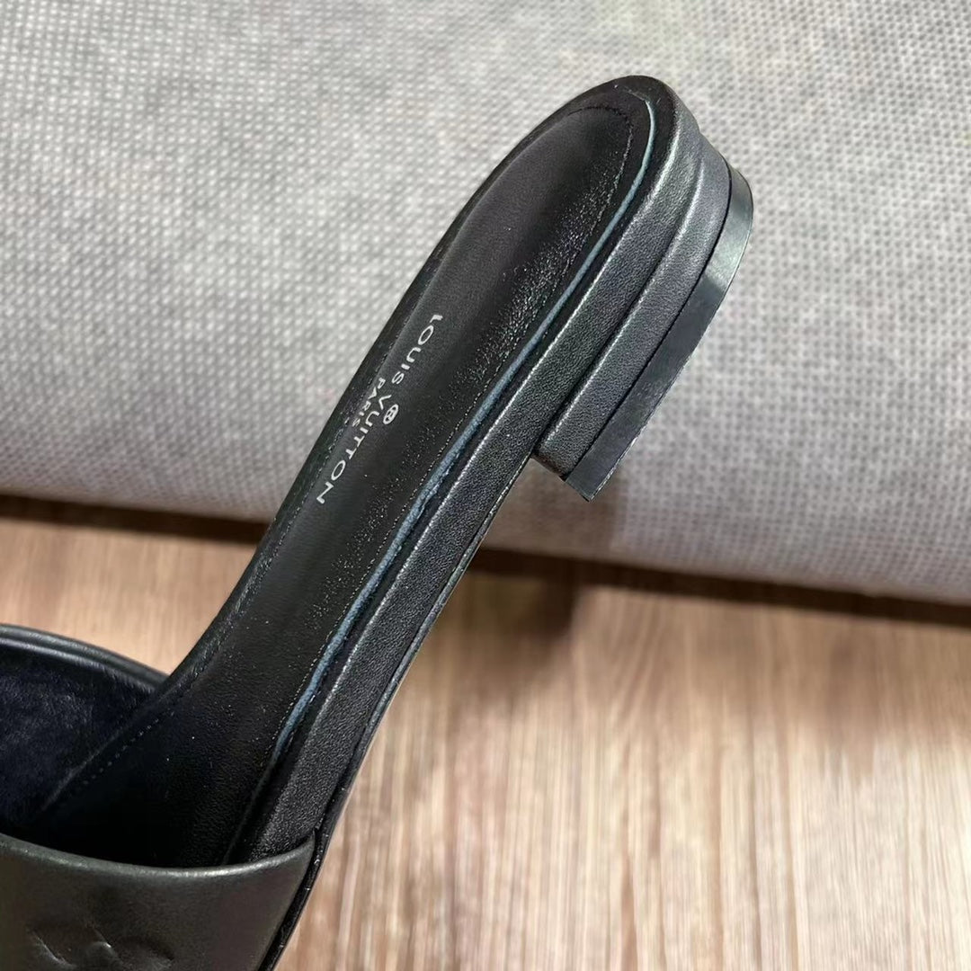 Neo Revival Flat Mule 15mm Black Cowhide