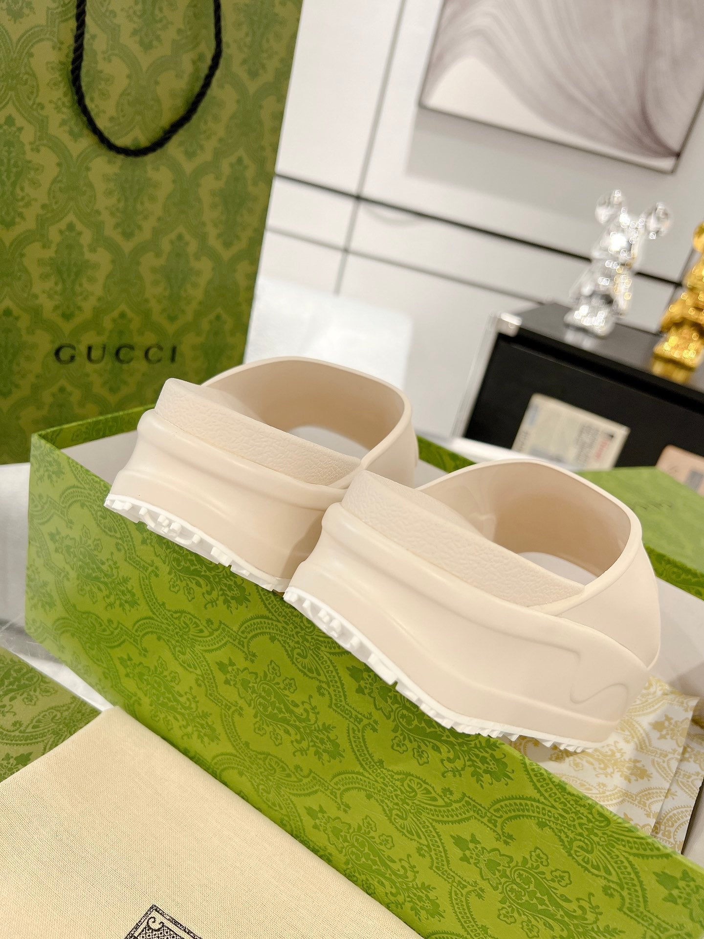 25 Interlocking G 50mm Slide Sandal Ivory Cowhide 292379