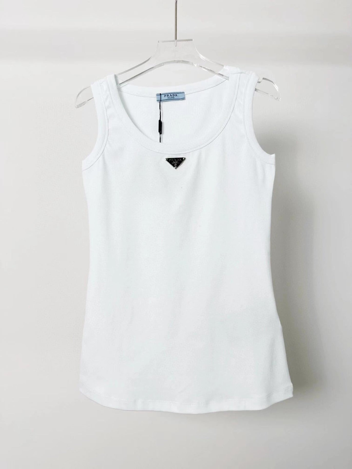 25 summer new long triangle logo vest