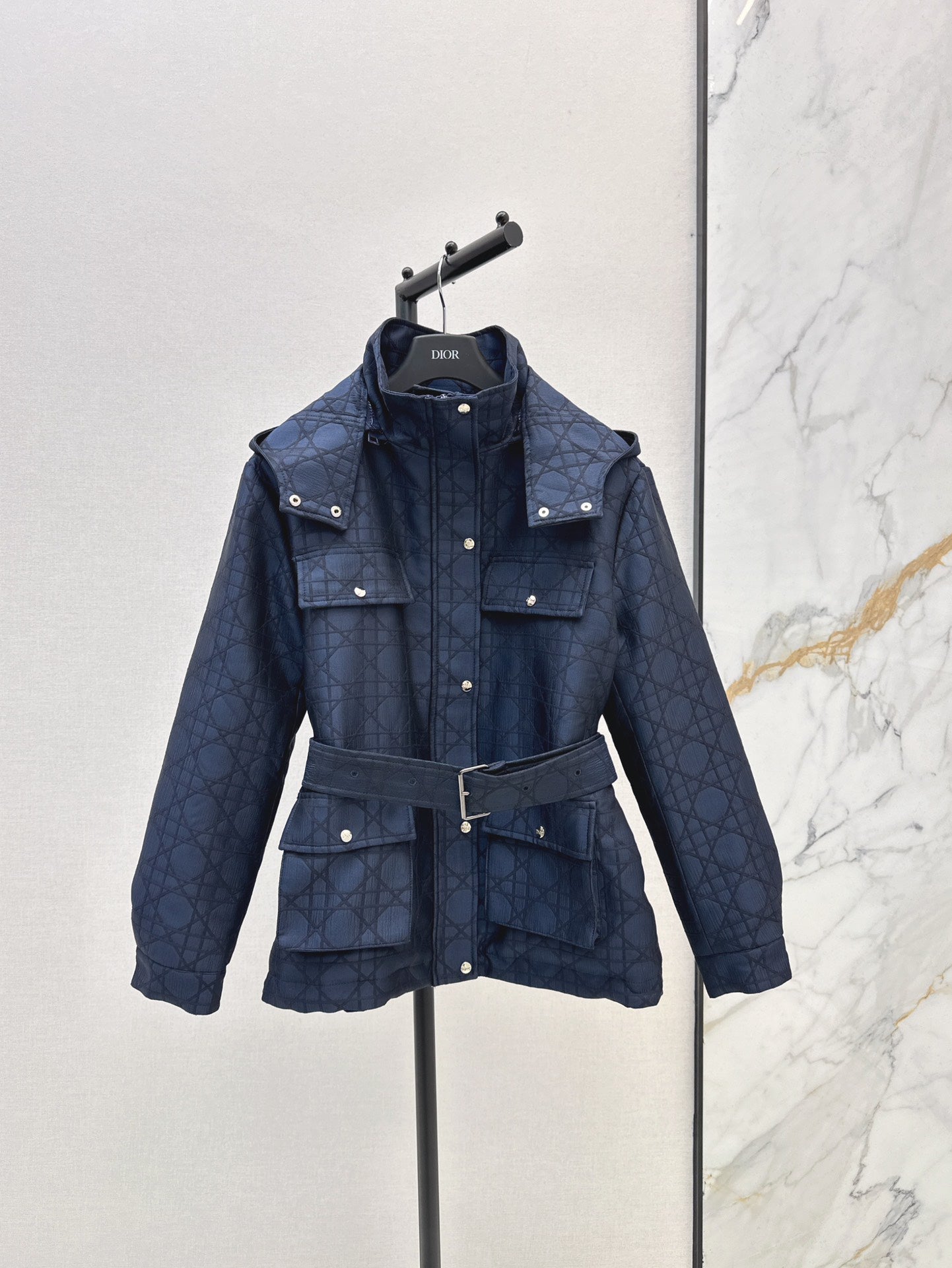 Hooded padded length coat