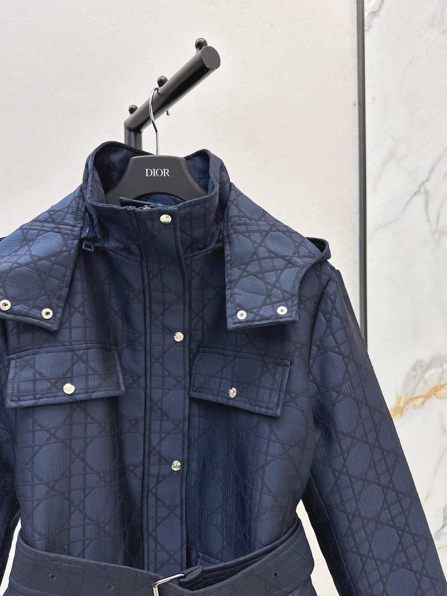 Hooded padded length coat