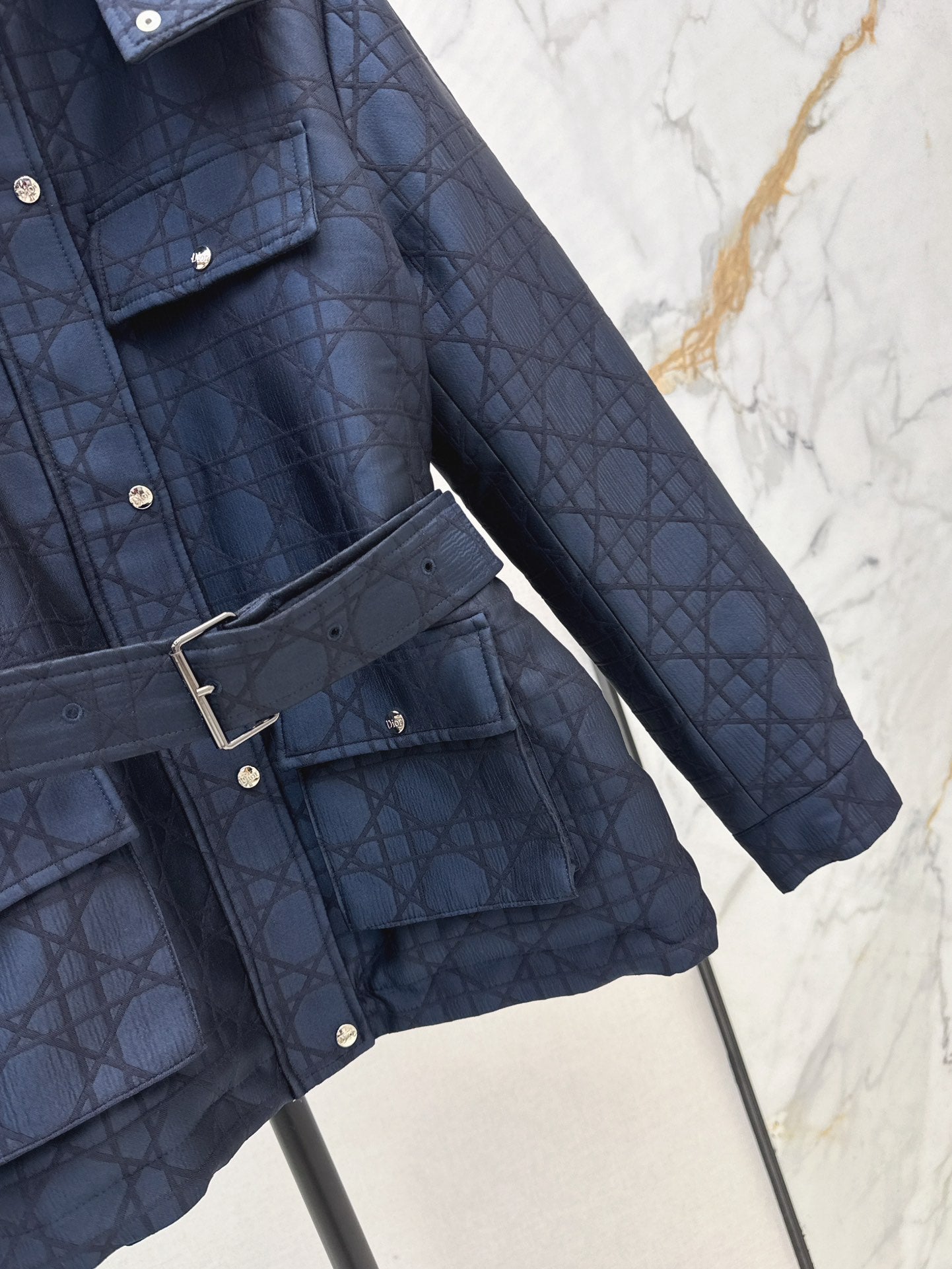 Hooded padded length coat
