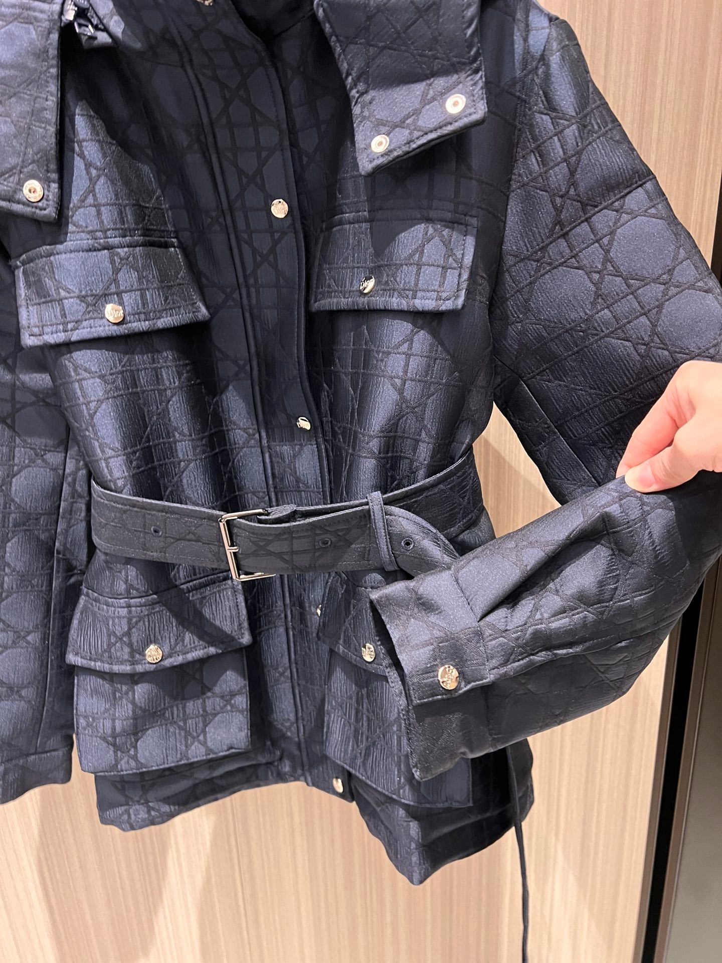 Hooded padded length coat