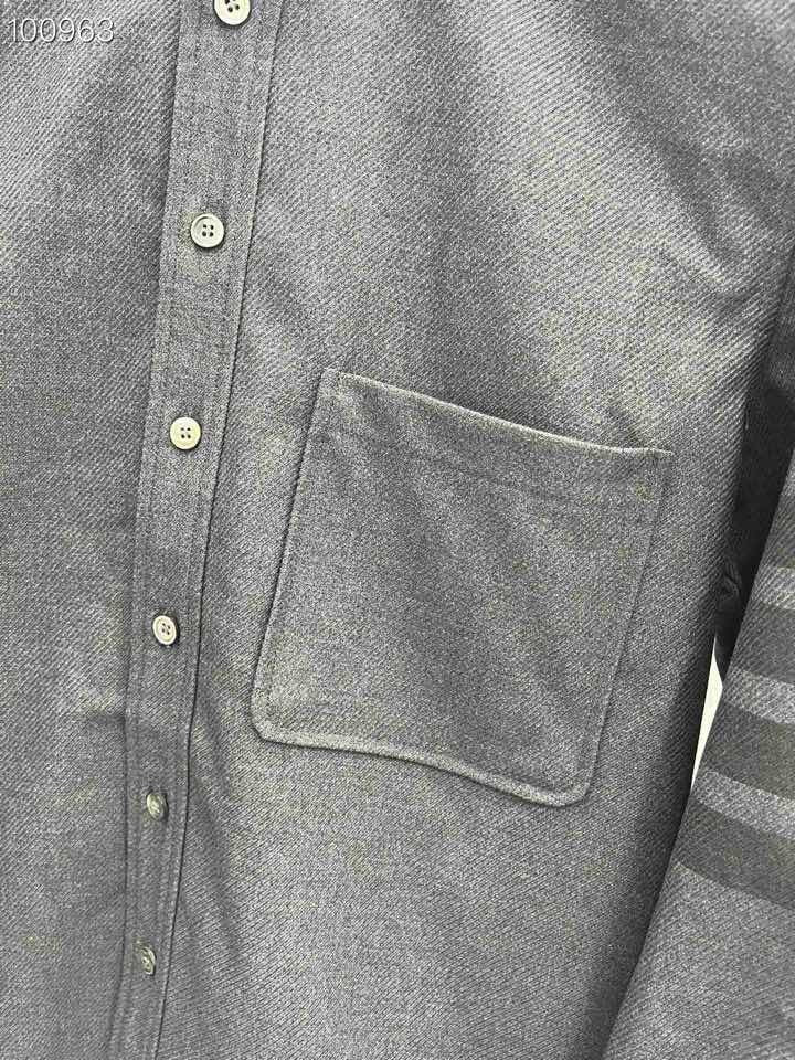 25 Gray Twill Stripe Shirt Jacket