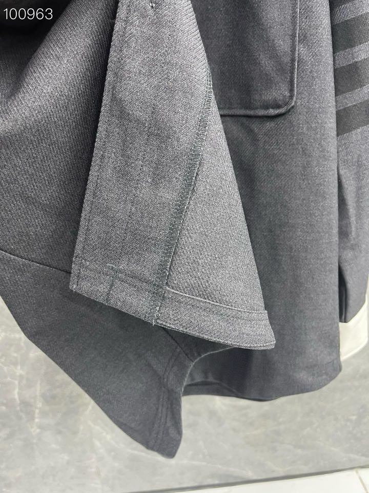 25 Gray Twill Stripe Shirt Jacket