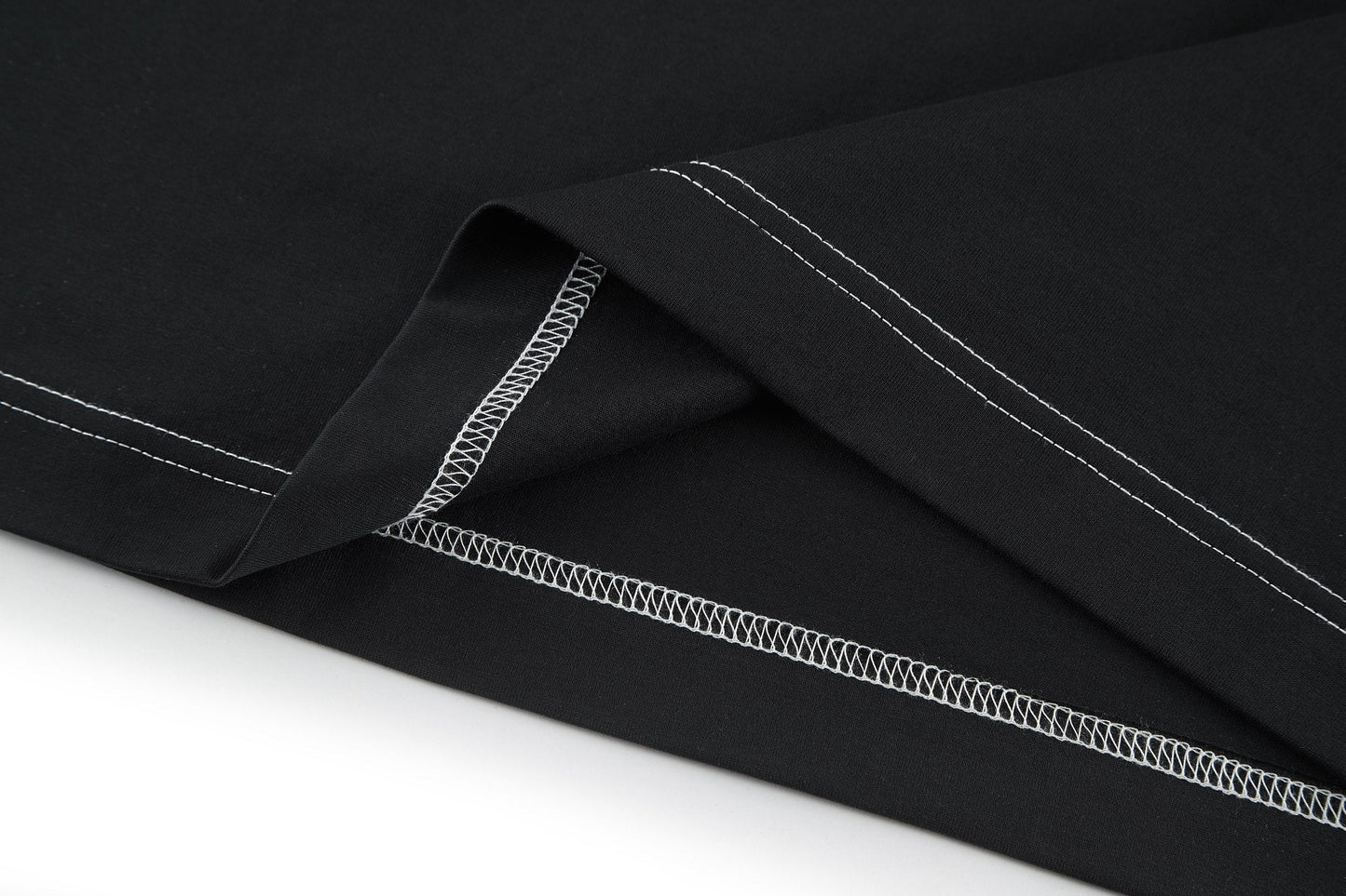 Leather topstitched short sleeves