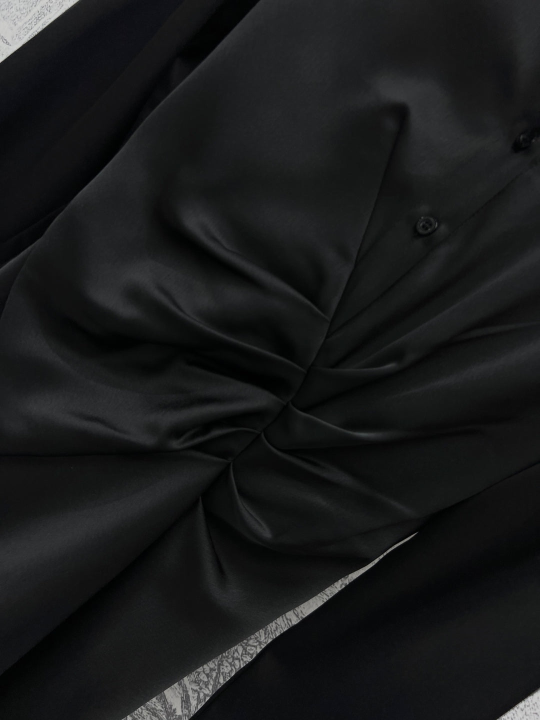 acetate pleated long-sleeve dress