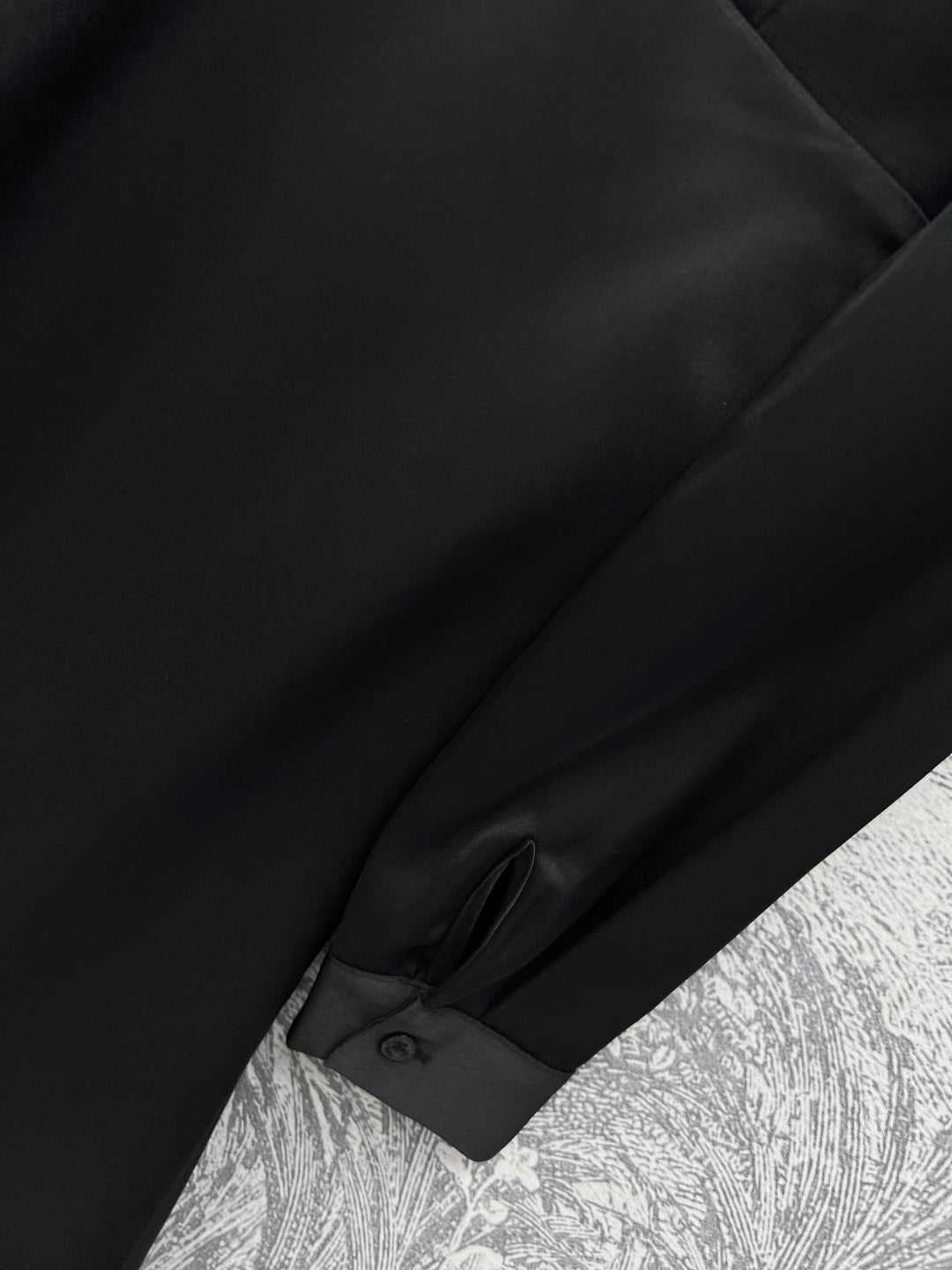 acetate pleated long-sleeve dress