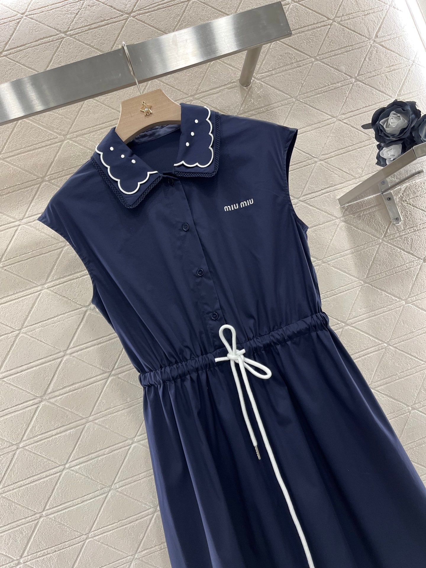 lace collar vest dress