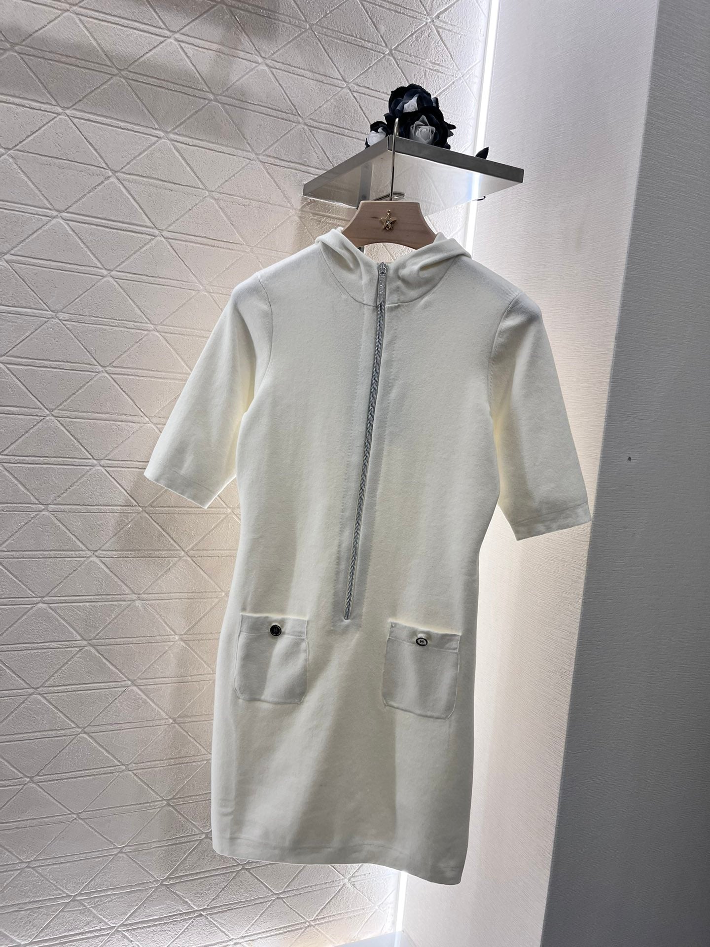 hooded cardigan knit dress
