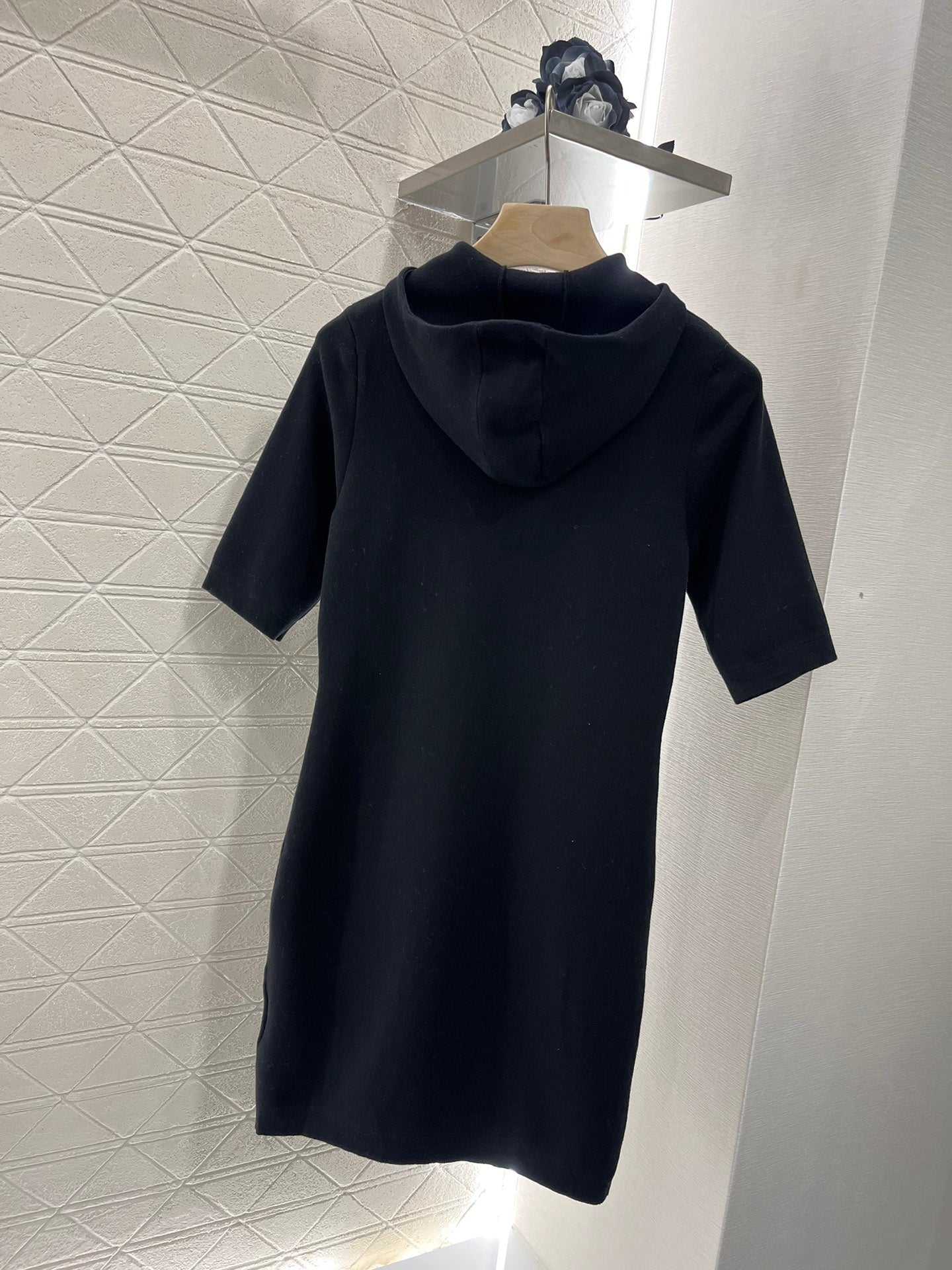 hooded cardigan knit dress