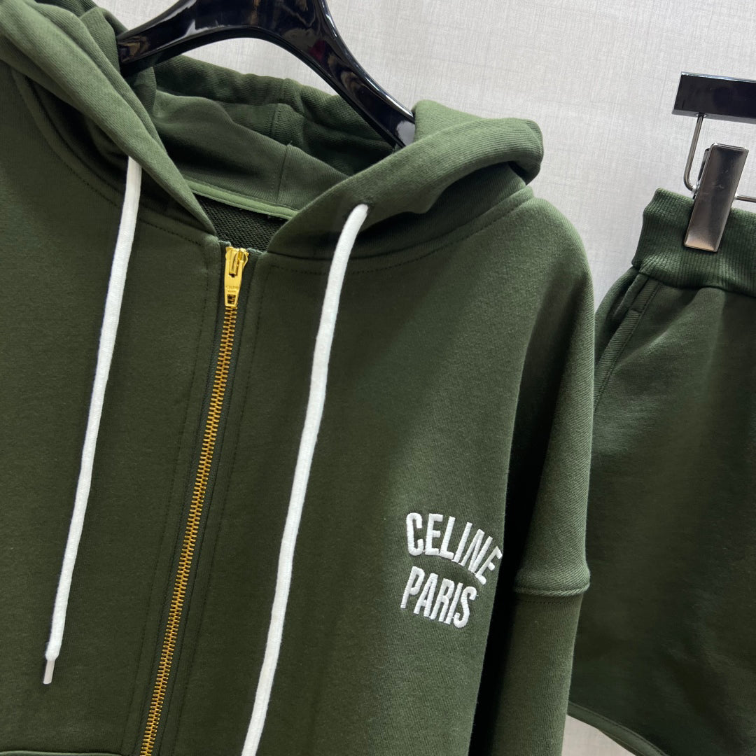 Hooded zip track suit