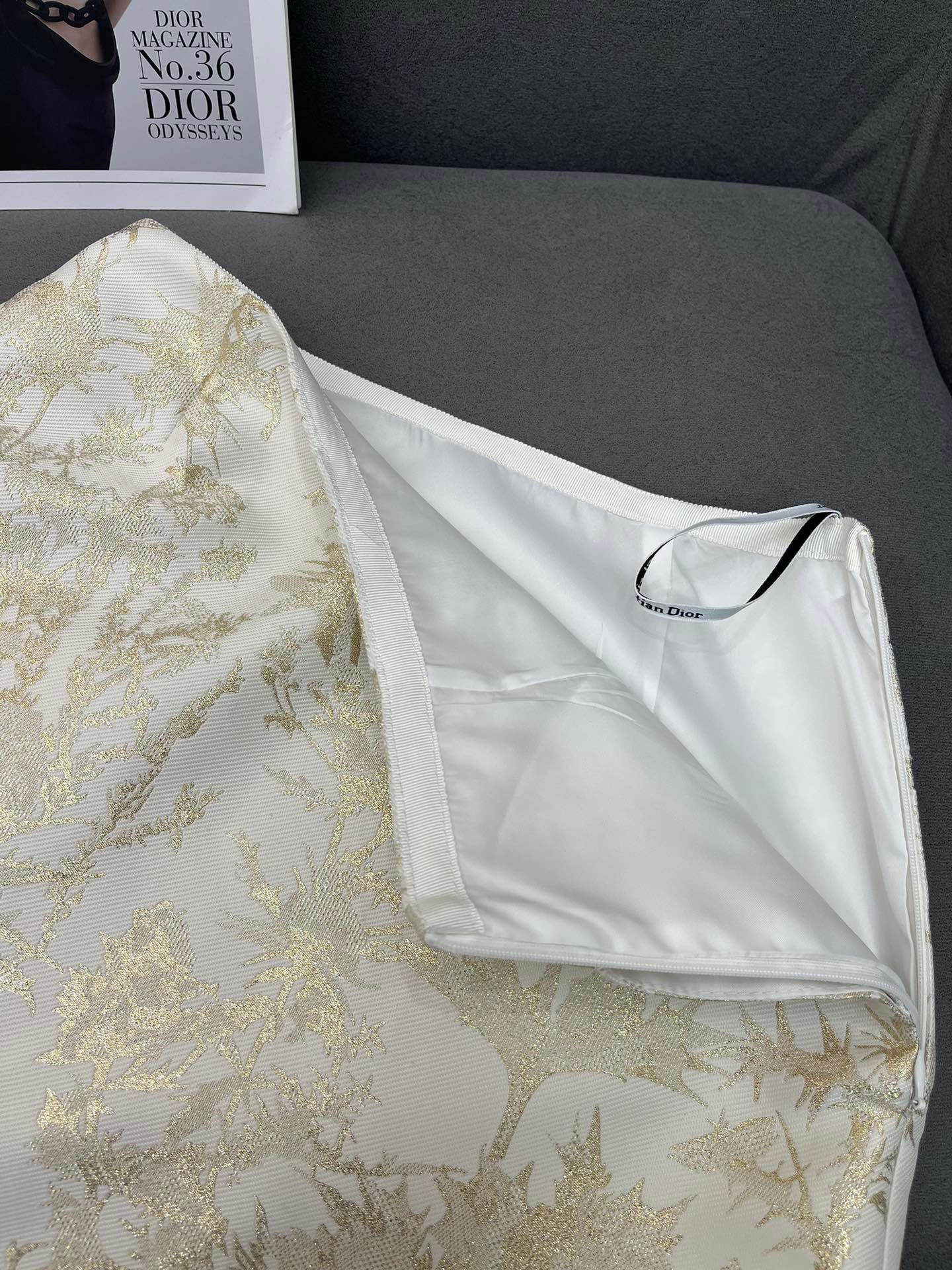 gold jacquard skirt