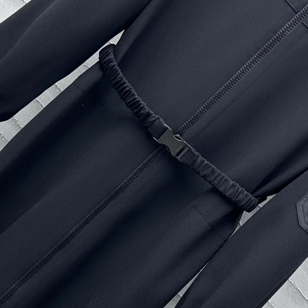 two-way zip lapel dress
