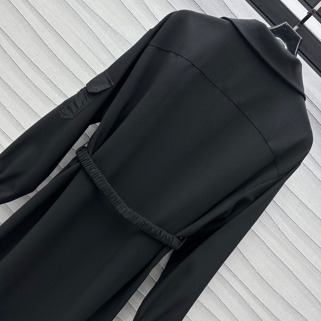 two-way zip lapel dress