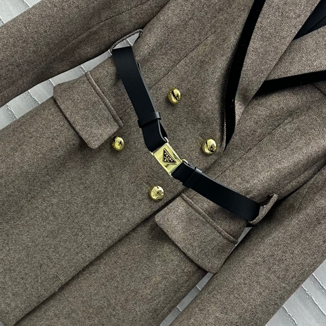 patchwork lapel belt jacket