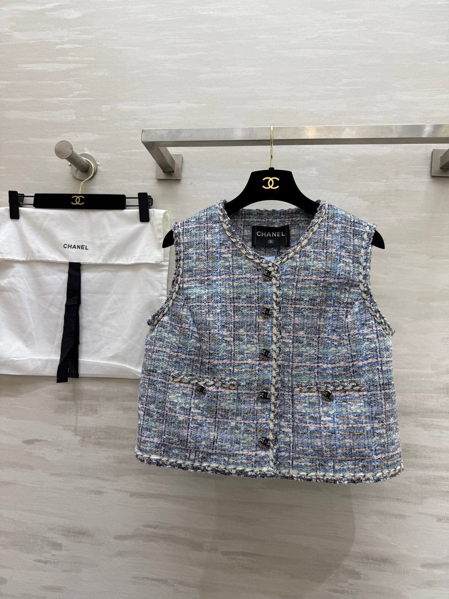 Colorful tweed vest