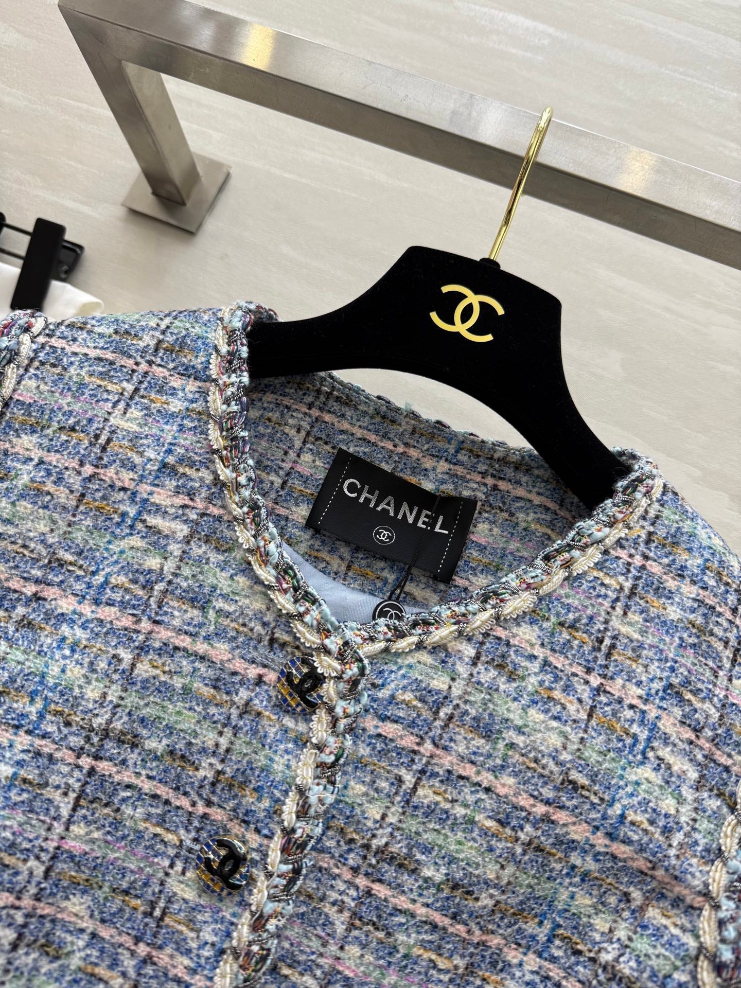 Colorful tweed vest