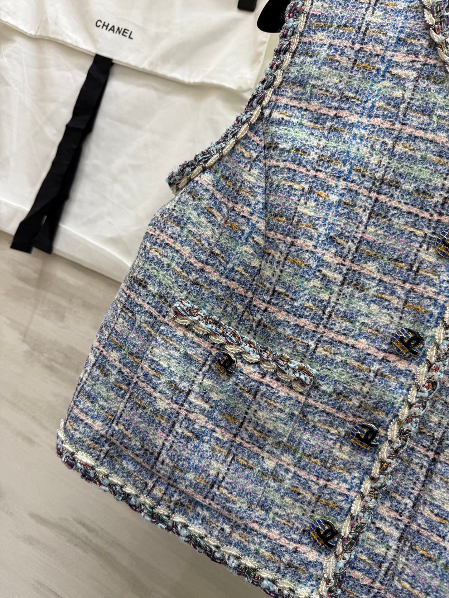 Colorful tweed vest