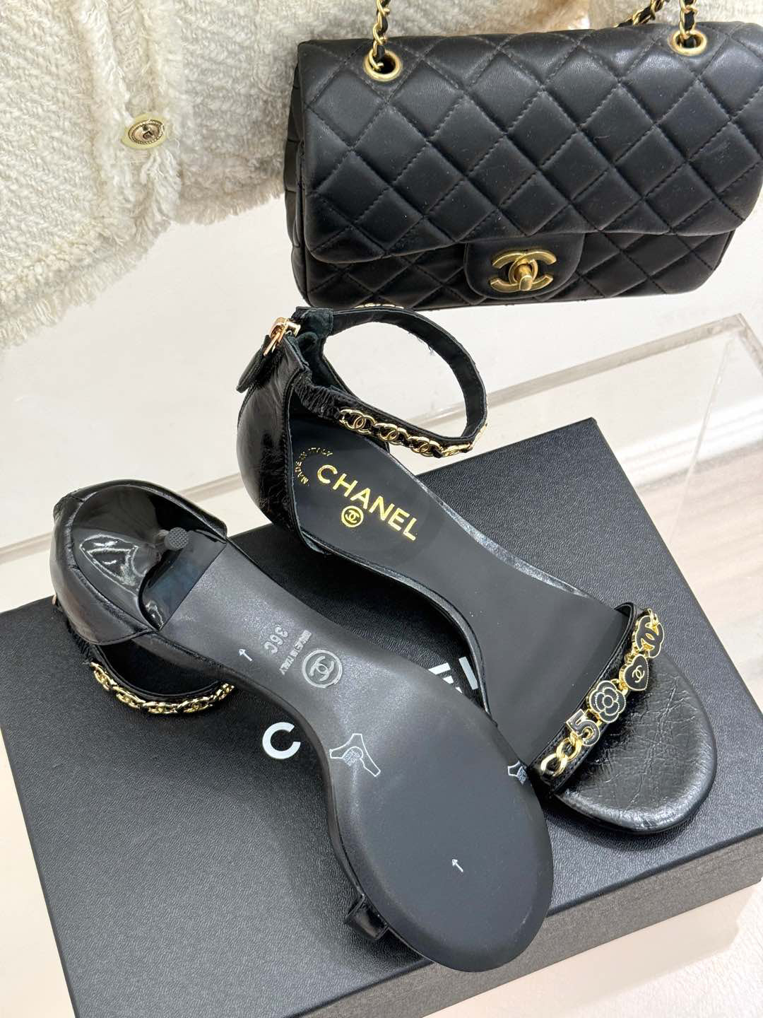 C 25 New Arrivals Metal Chain High Heels