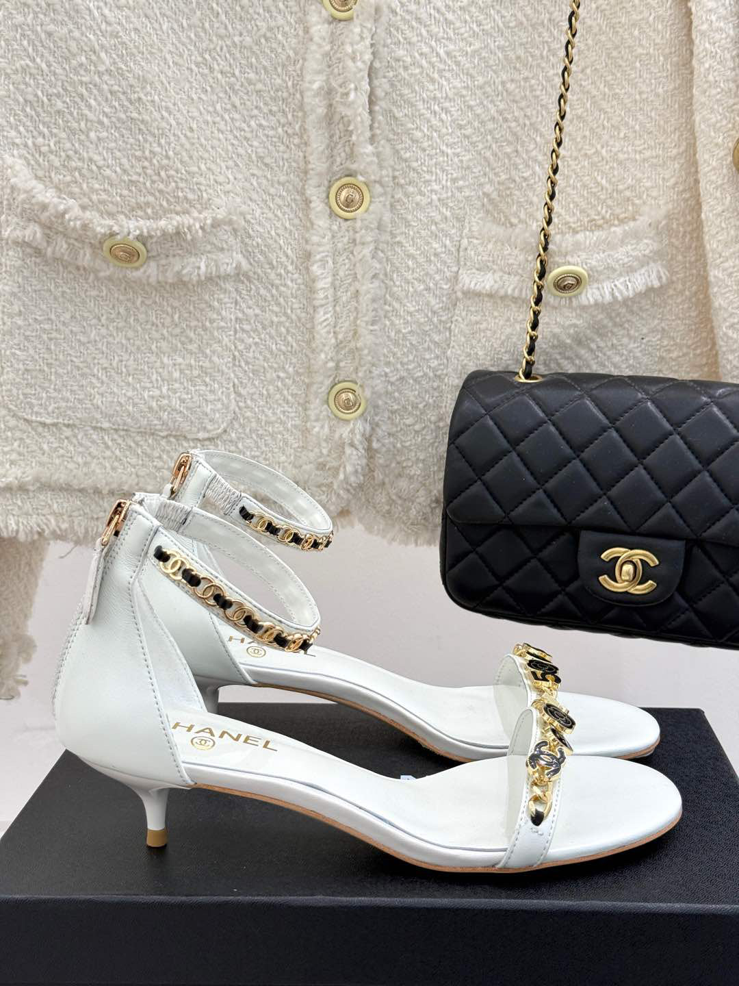C 25 New Arrivals Metal Chain High Heels