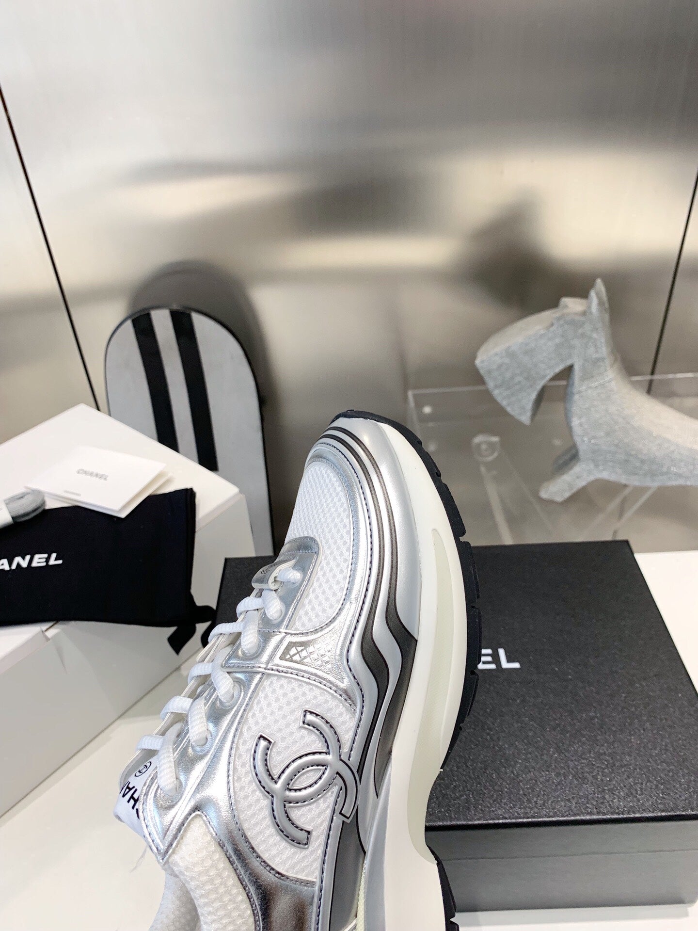 C Silver Explosion Sneakers