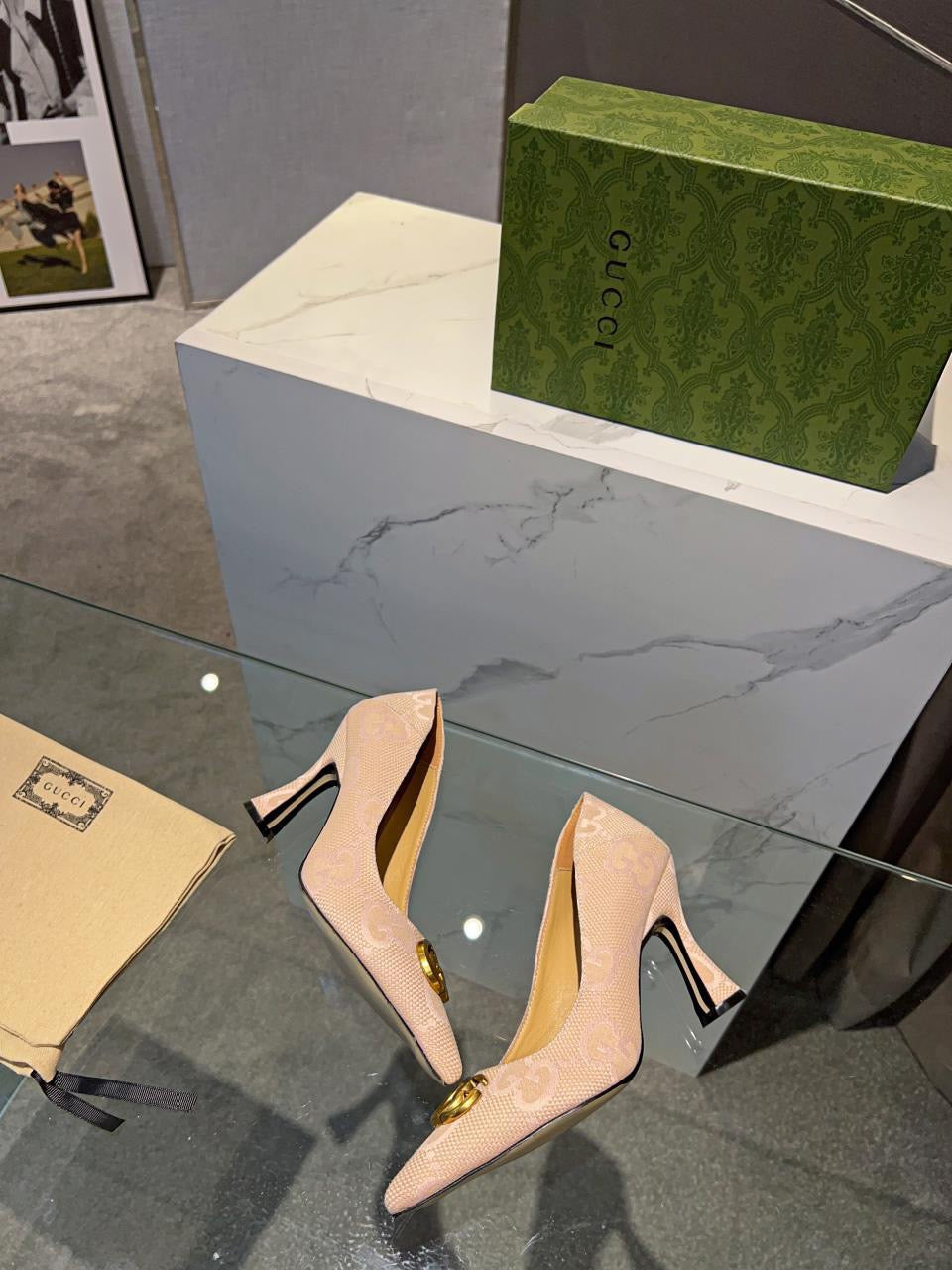 G Flat Sole Pointed Toe High Heels