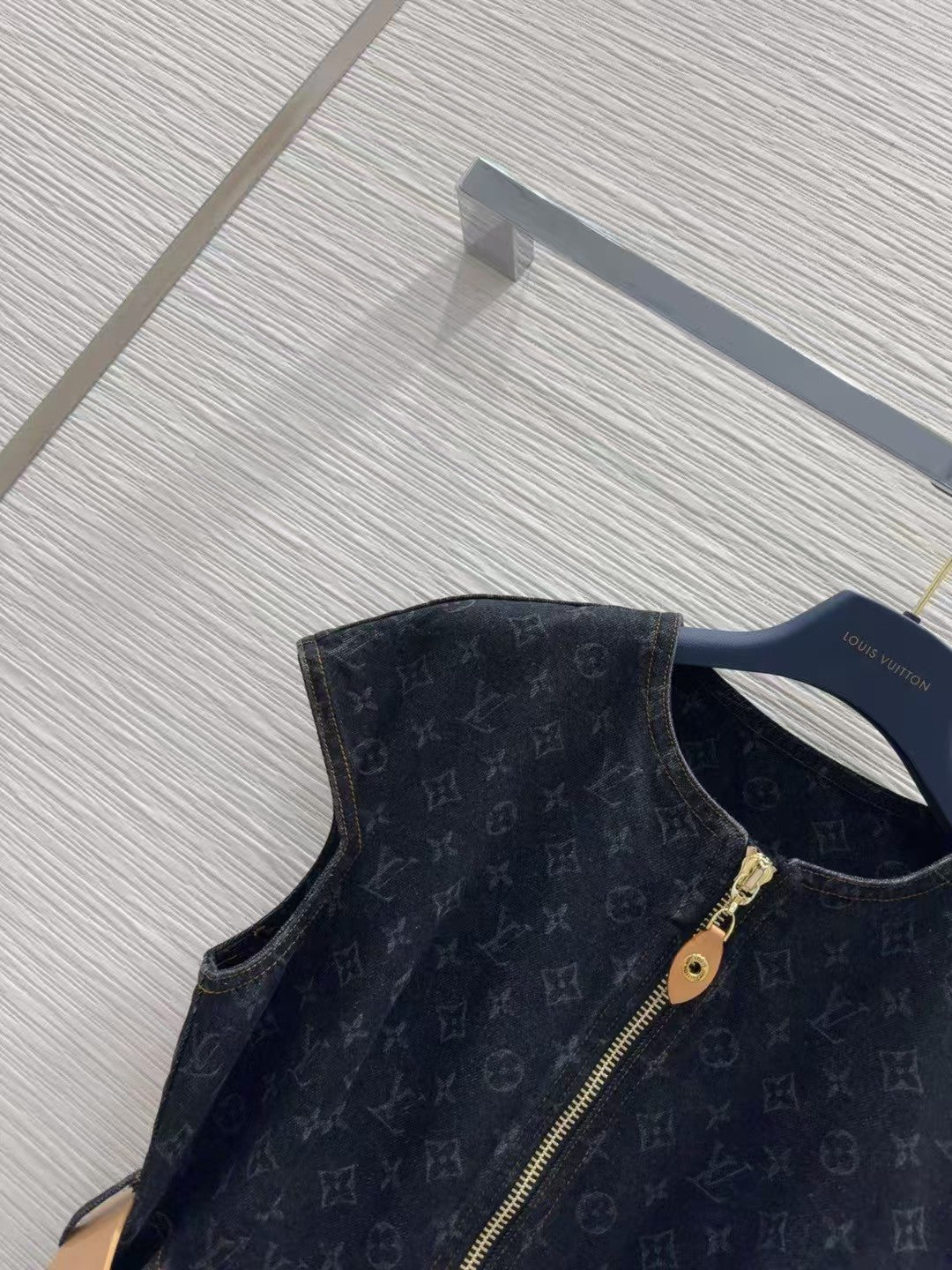25ss belted jacquard denim dress