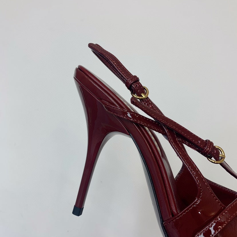 Kitten heel slingback shoes