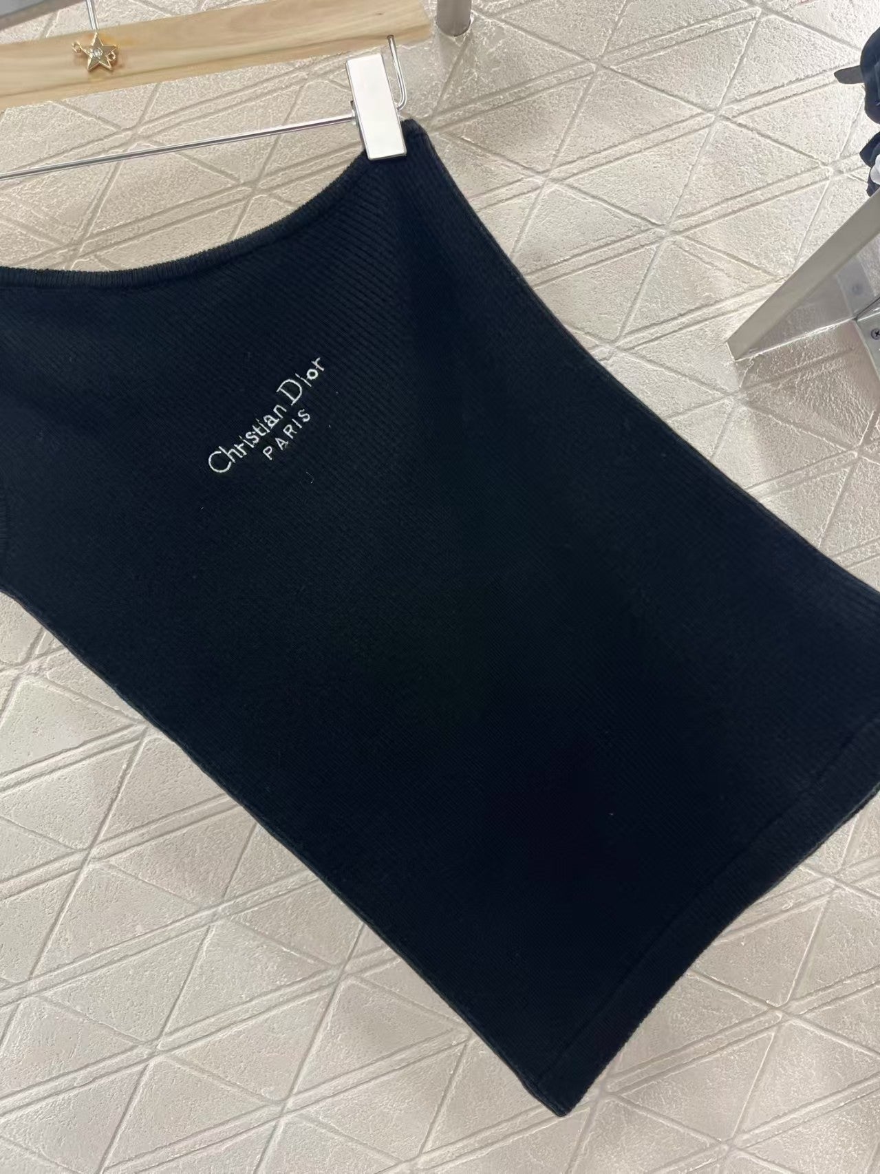 25ss one shoulder knitted vest