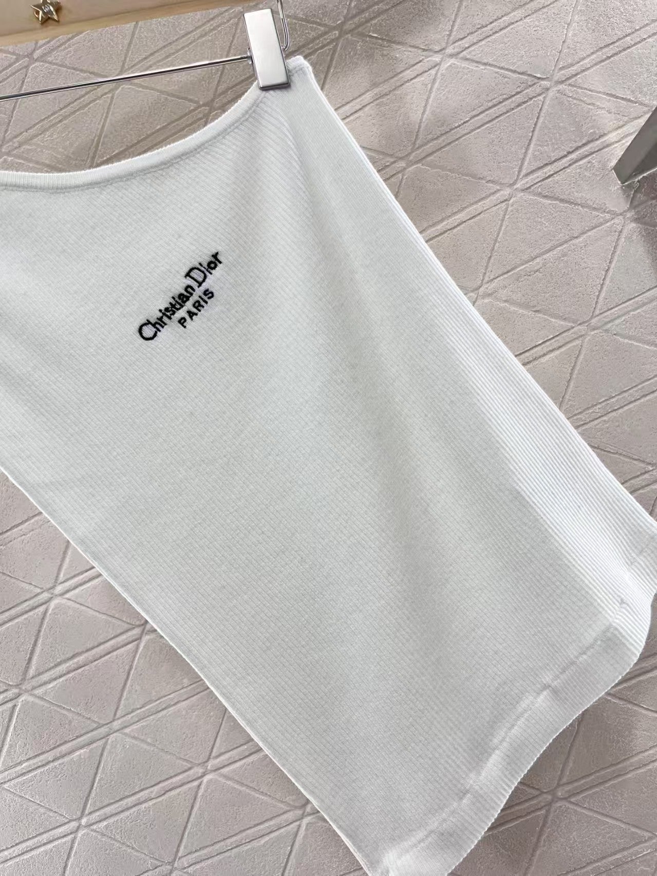 25ss one shoulder knitted vest