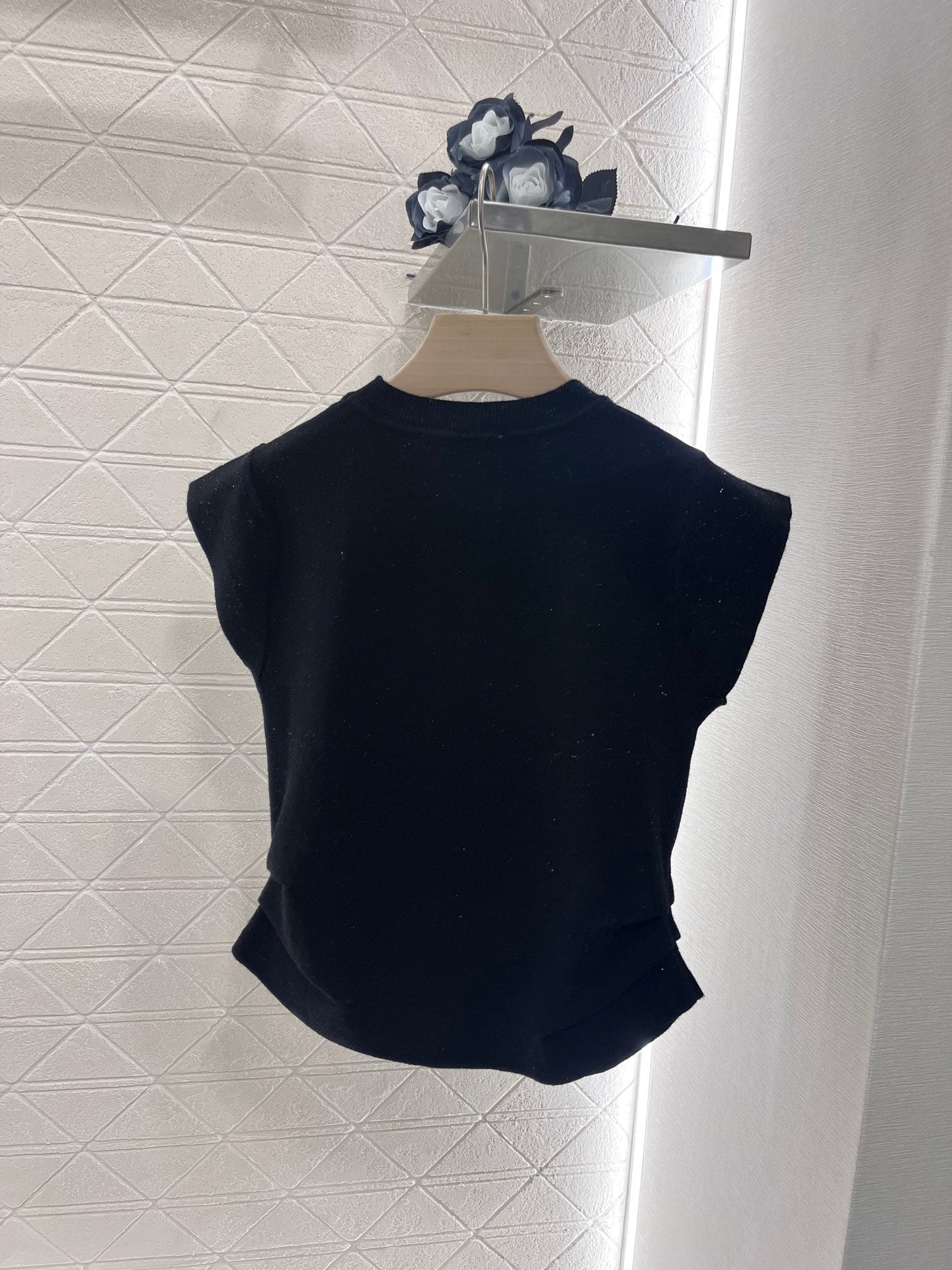 👚25SS New Round Neck Knitted Short Sleeve Wool Material