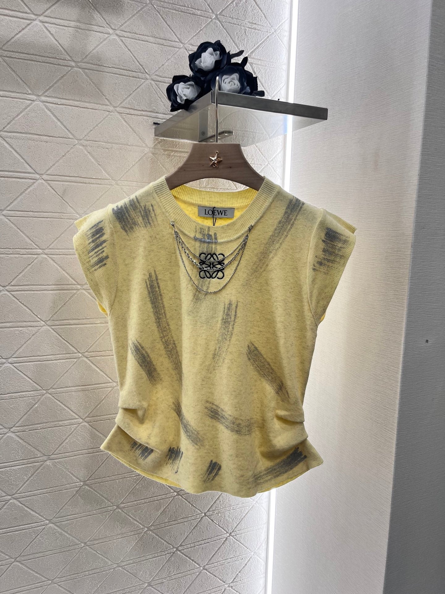 👚25SS New Round Neck Knitted Short Sleeve Wool Material