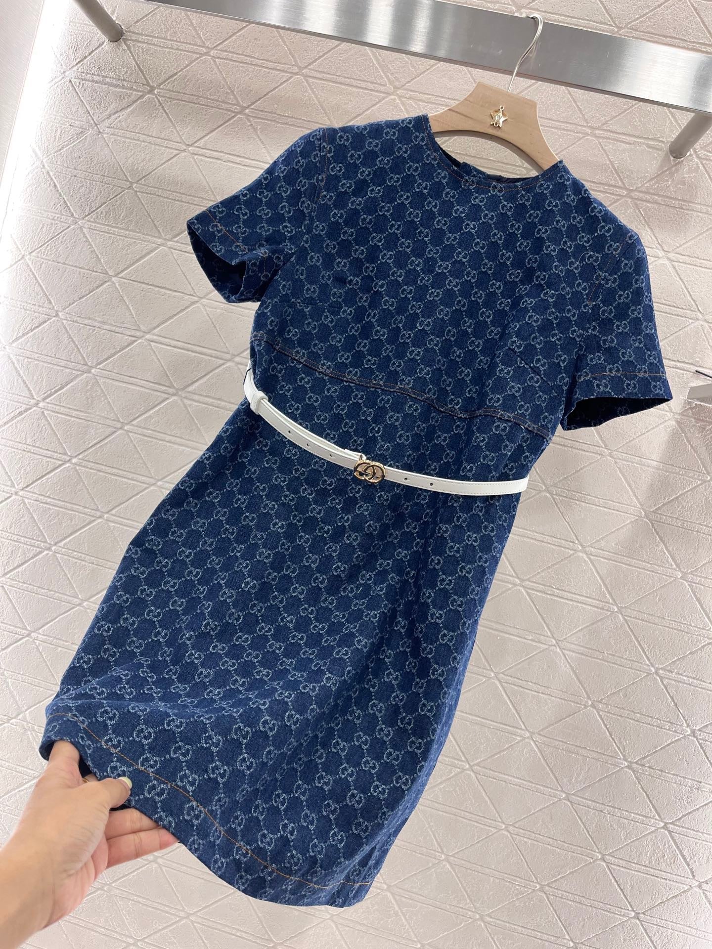 25ss new style Belt denim skirt