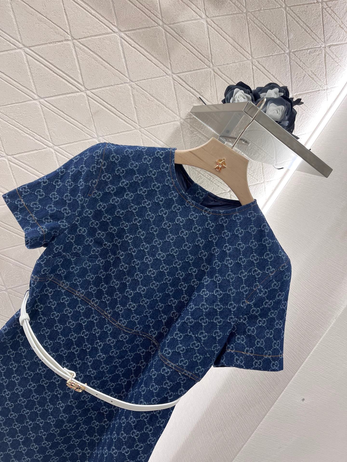 25ss new style Belt denim skirt