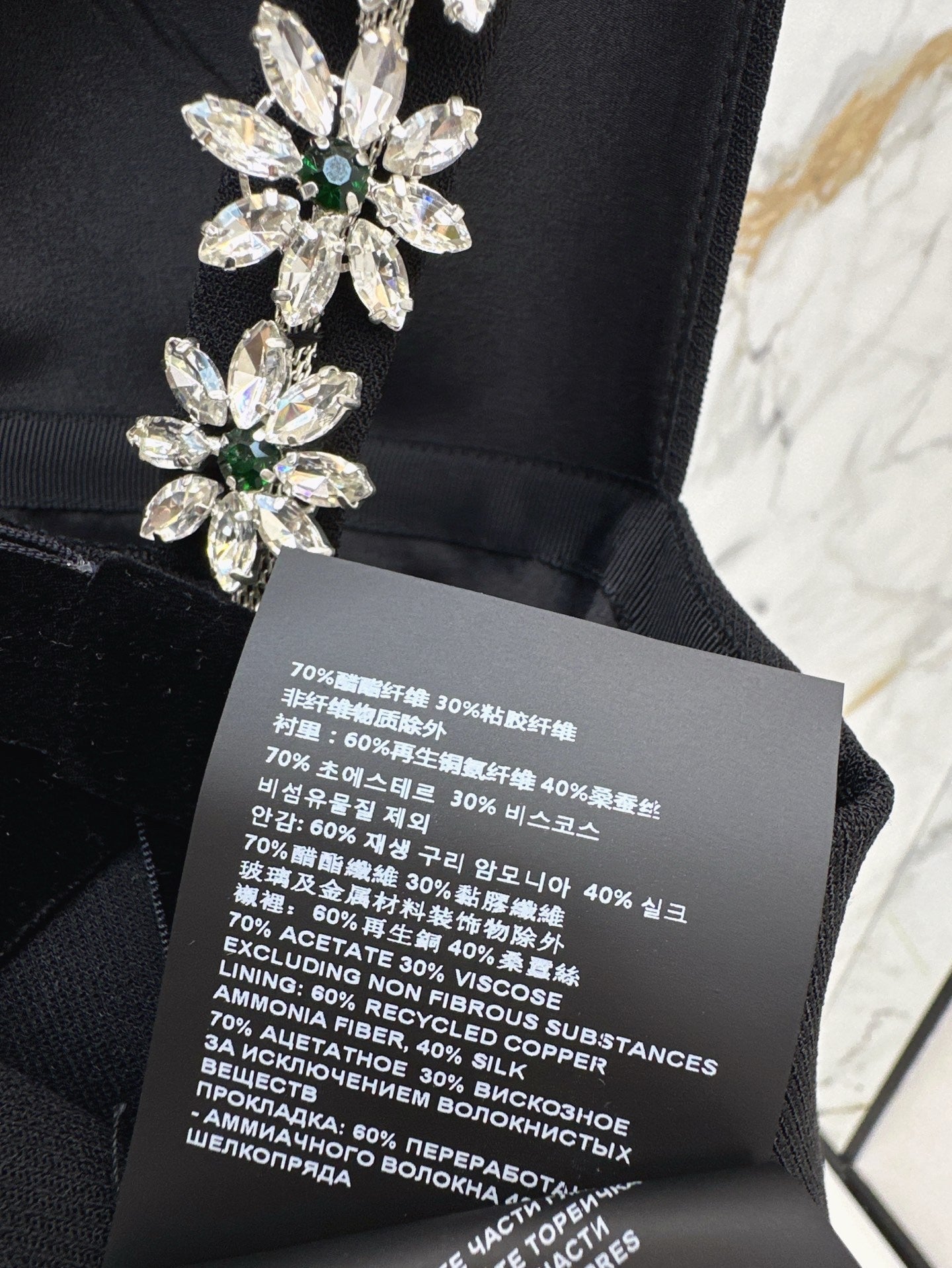 25ss Deep V Diamond Flower Sling Dress