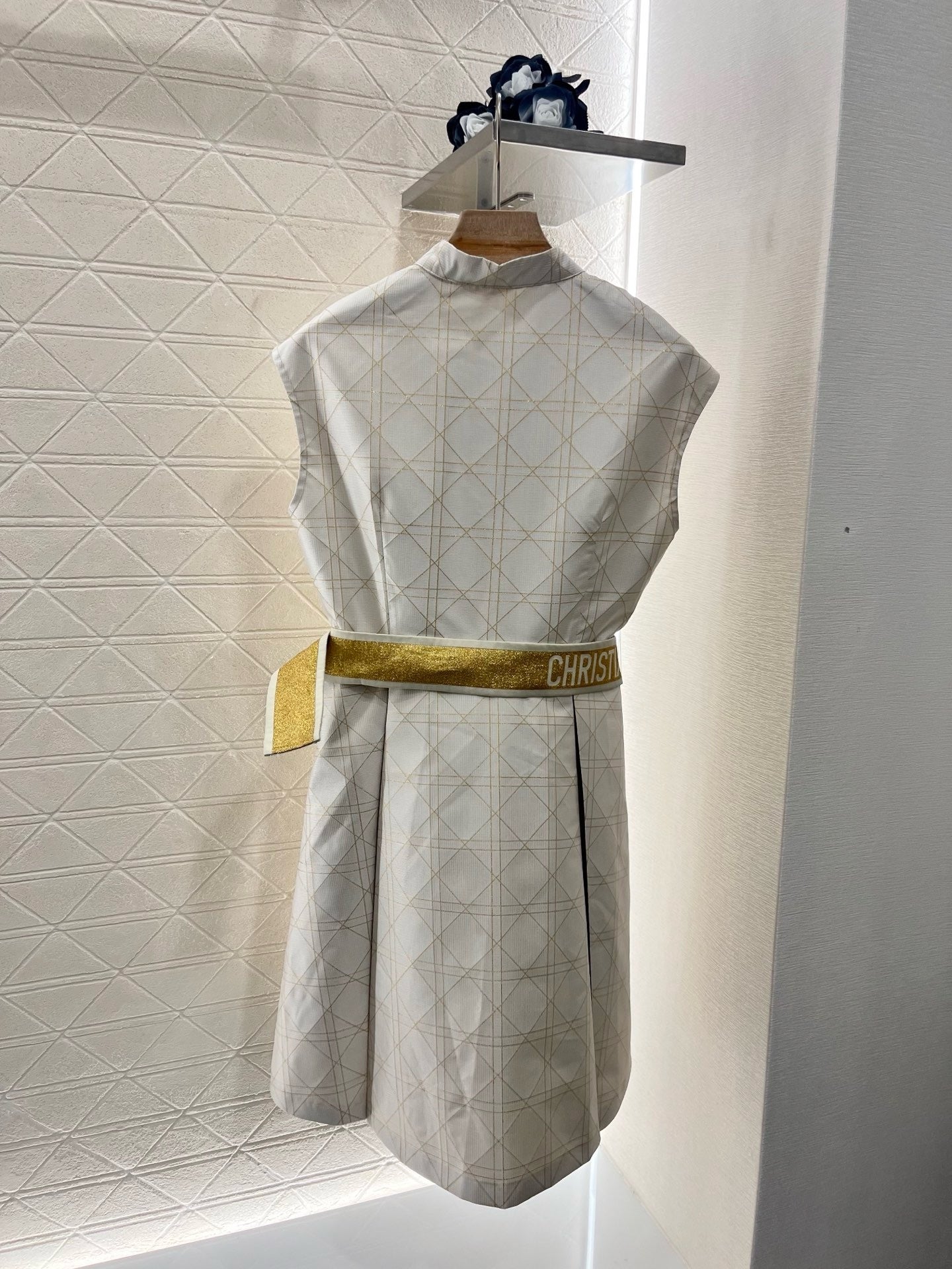 25SS New Arrival Jacquard Belt Sleeveless Dress