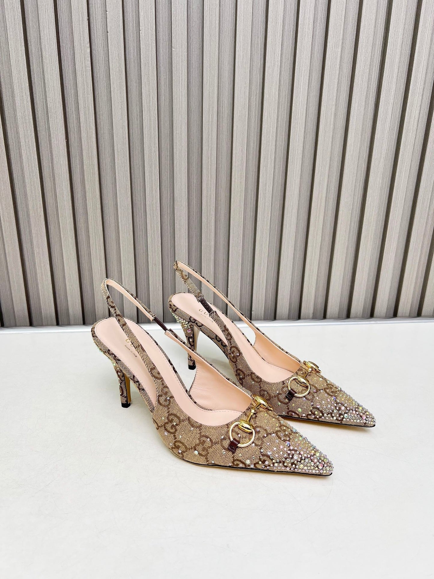 Classic pattern diamond stiletto high heels
