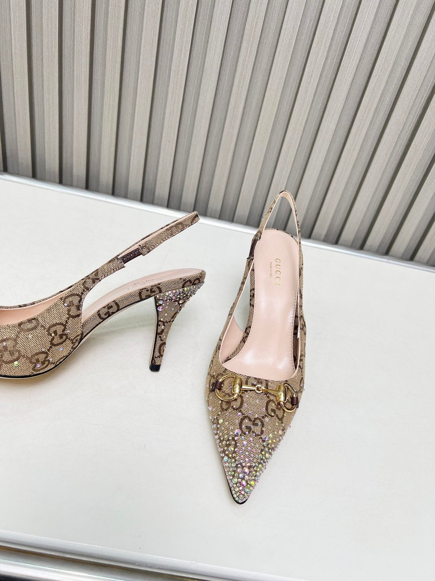 Classic pattern diamond stiletto high heels